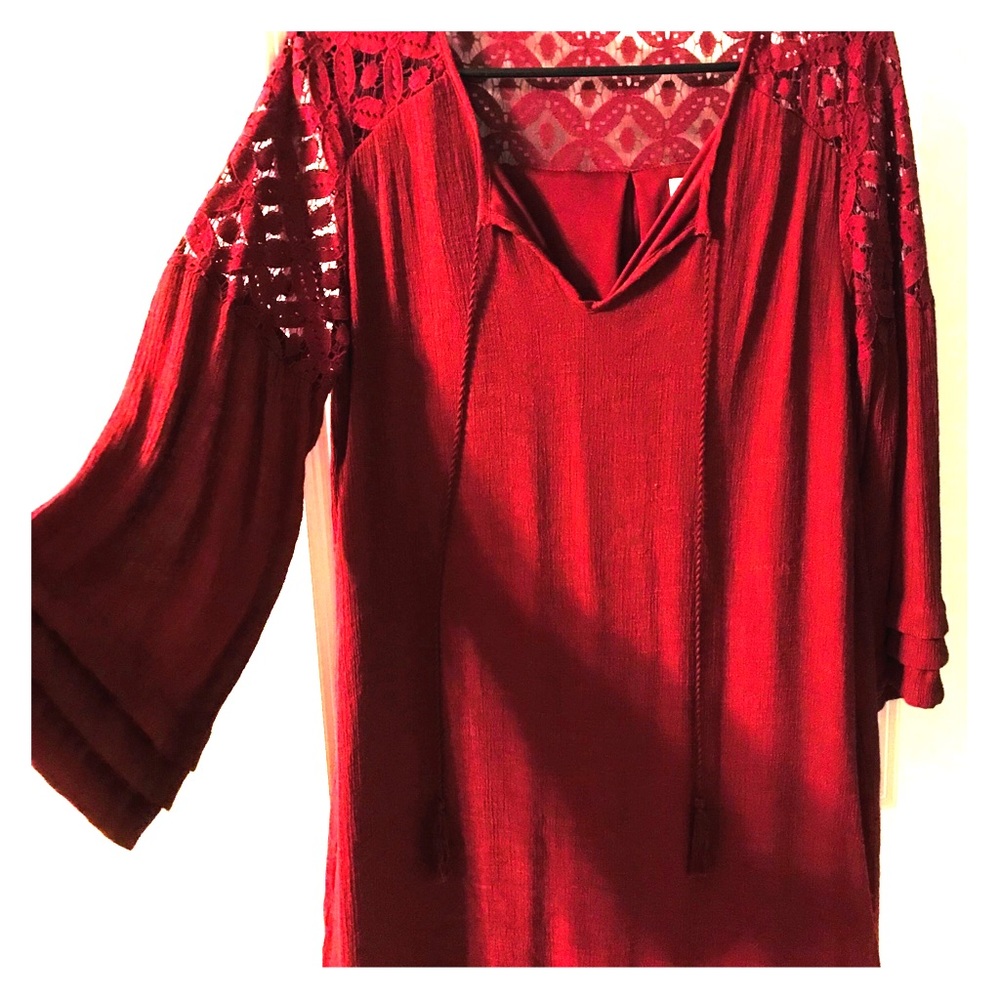 Maroon loose fitting dress